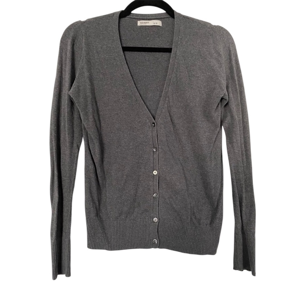 Button Down Dark Gray Cardigan